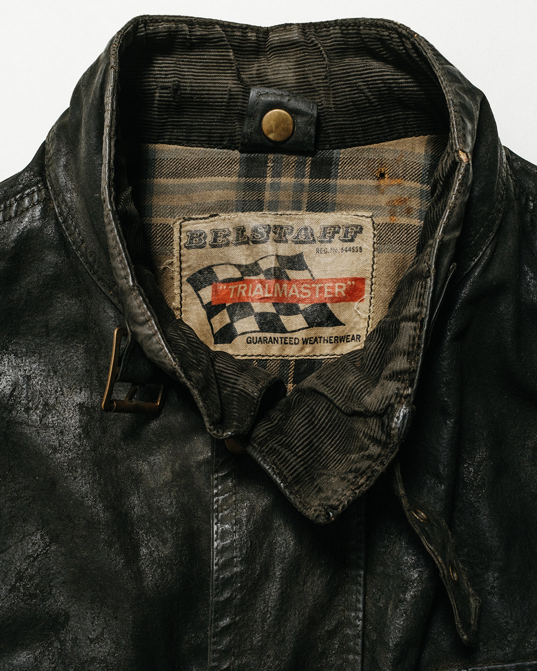 Detail of an archival Belstaff Trialmaster jacket